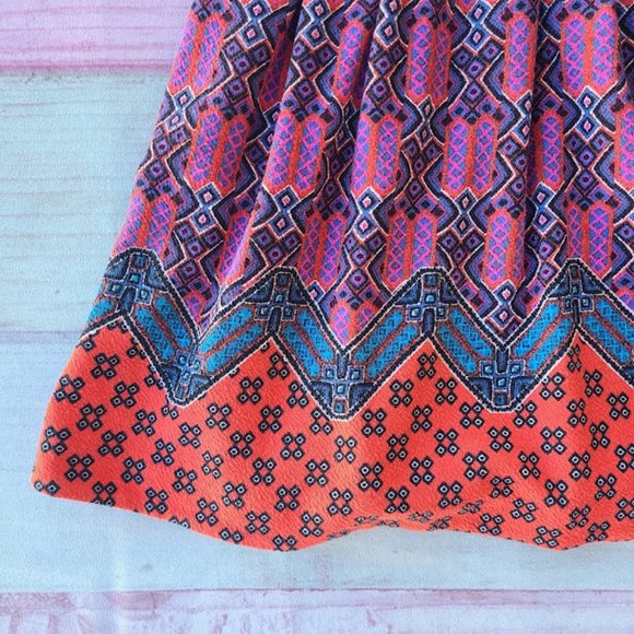 Anthropologie Maeve Colorful Amapolka Printed A-line Pleated Pocket Mini Dress 8 - Picture 6 of 7